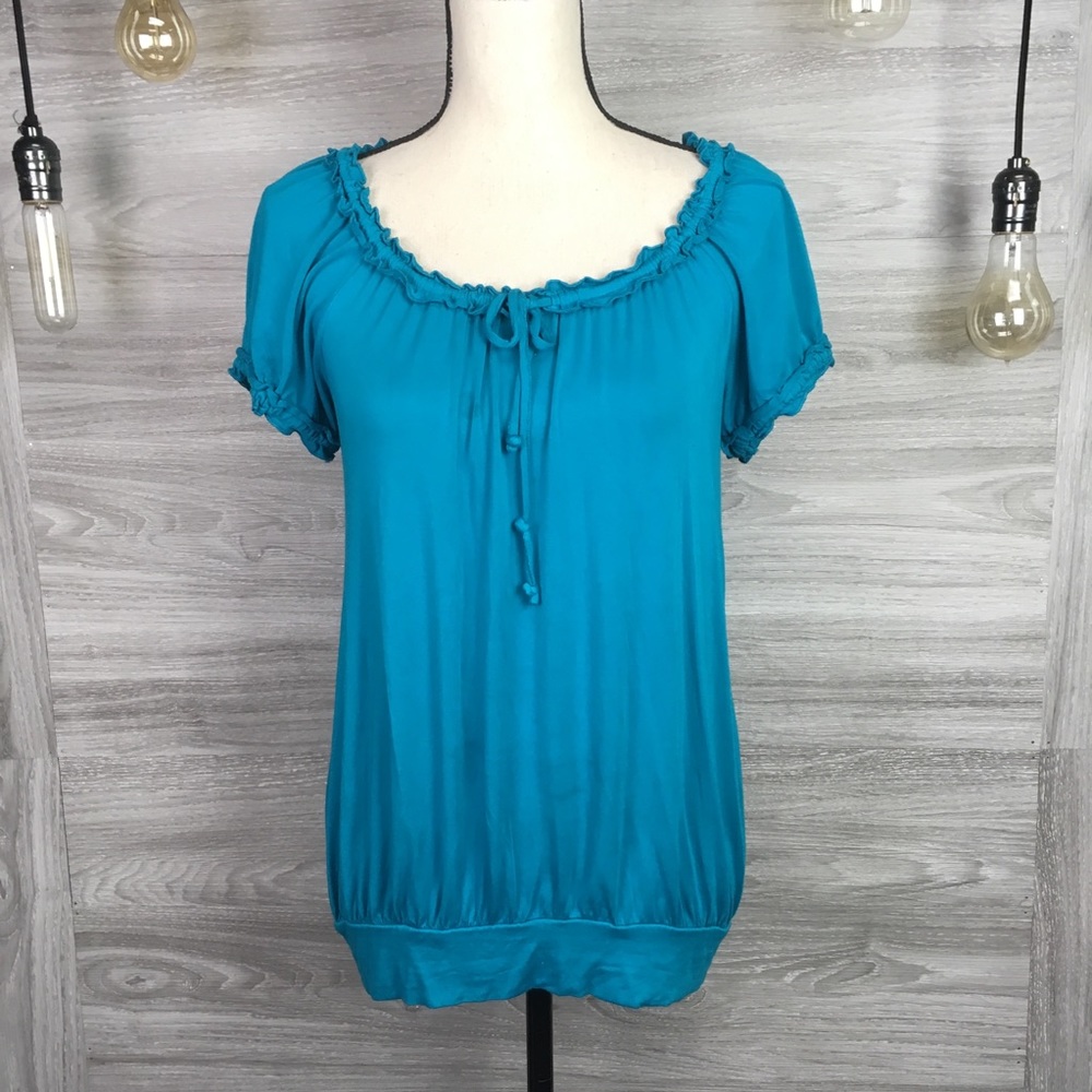 Cable & Gauge Scoop Neck Drawstring Size M